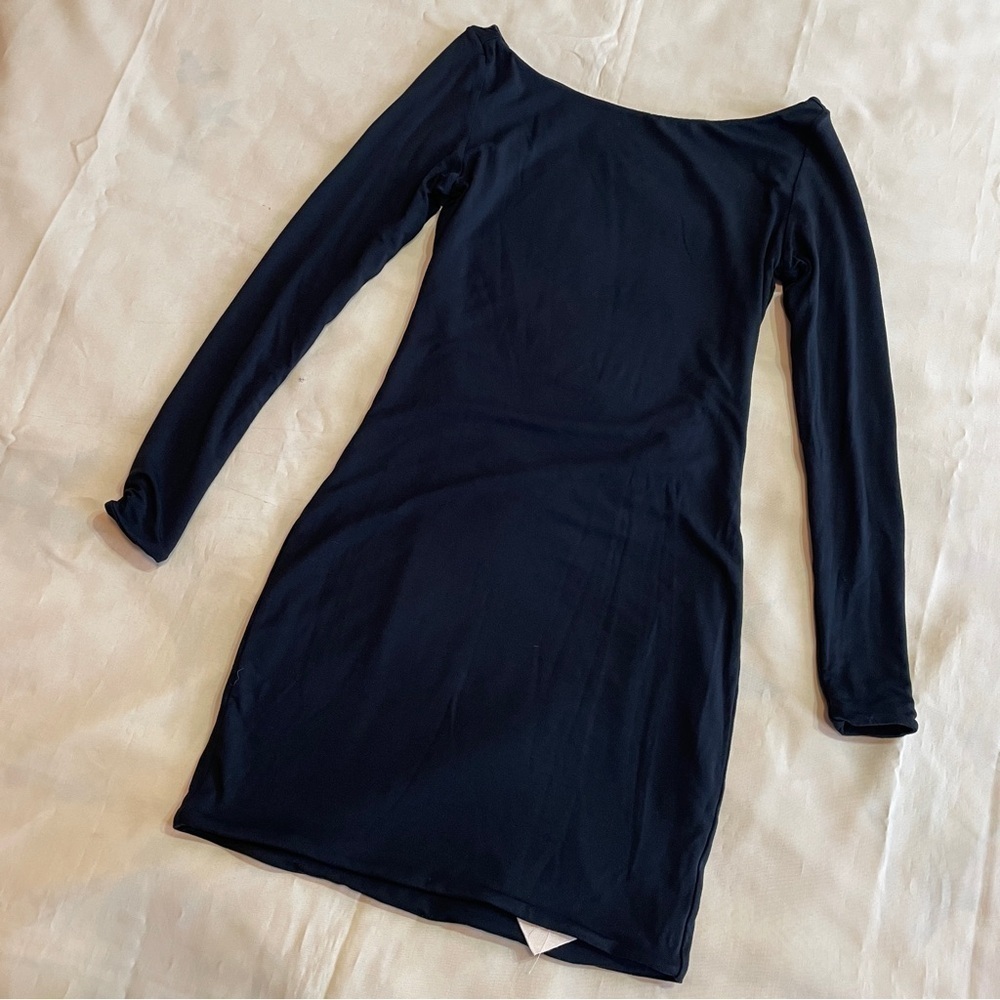 NEW! Ser.O.Ya- Black Backless Long Sleeve Mini Siobhan Dress Size Small - Picture 4 of 11